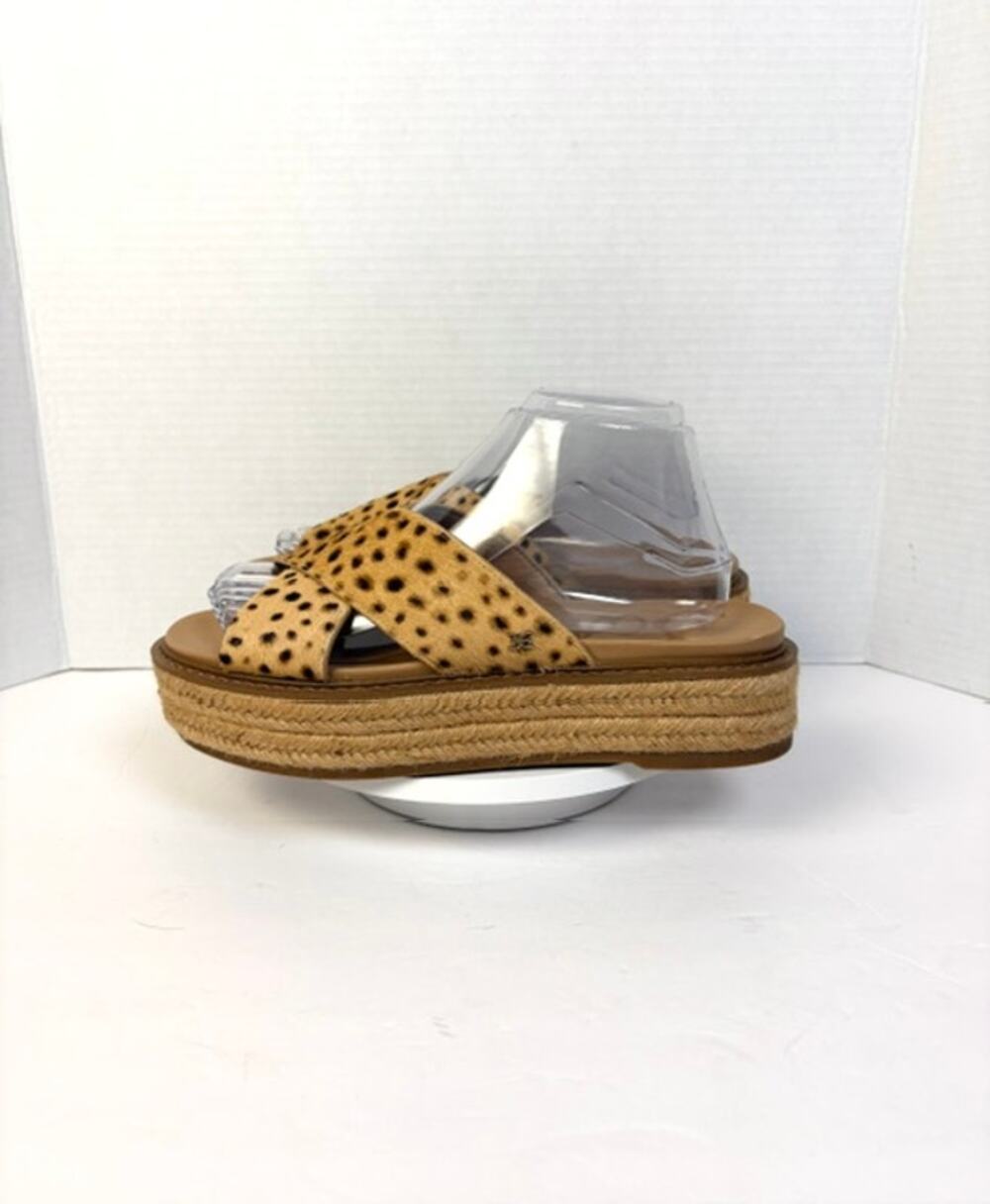 Sam Edelman Leopard-Print Crossband Espadrille Platform Sandals - Tan